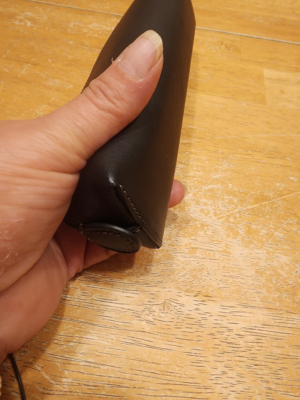 Coach Leather Pencil Case in black featuring a smooth leather finish - Picture 5 of 15